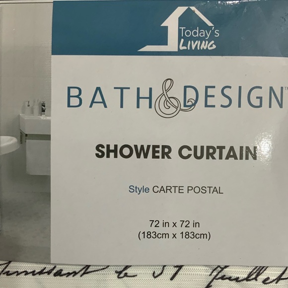 Paris Eiffel Tower Shower Curtain Fabric White Gold Multi Color 72 in X 72 in - Picture 5 of 13